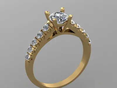diamond ring 3D print model 41