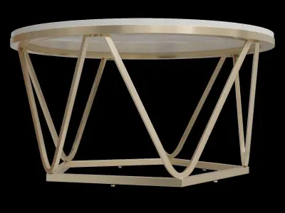 Carver Faux Stone Round Coffee Table Low-poly 3D model
