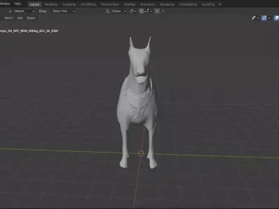 Dog  base mash  Low-poly 3D model