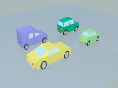 Low Poly Cars 4-1 Low-poly 3D model