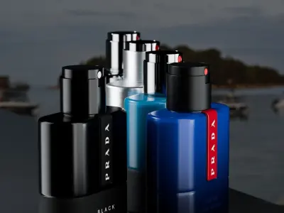 Prada Luna Rossa Perfume Low-poly 3D model