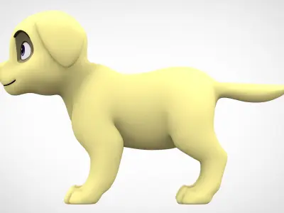 Pale Yellow Labrador Low-poly 3D model