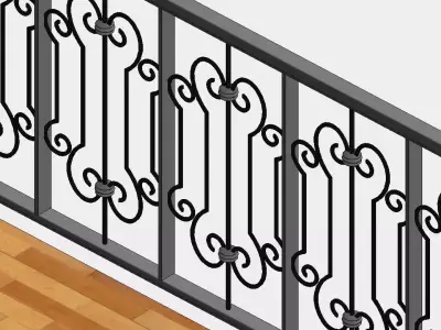 Classic Railing Revit Family type 016 3D model