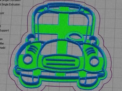 Old Car Cookie Cutter Model 2 3D print model