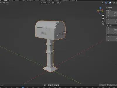 MAIL BOX 04 Free low-poly 3D model