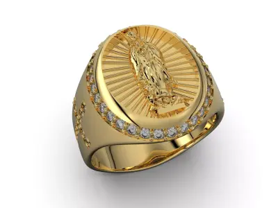 Virgin of Guadalupe ring 3D print model