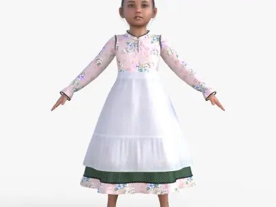 Realistic 3D Girl Character Rigged 3D model