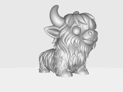Cute Highland Cow Adorable Highland Cattle Figurine 3D print model