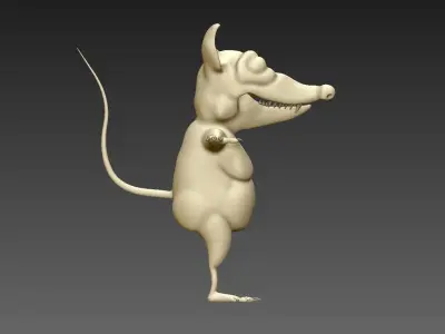 rat caricature cartoon  Free 3D model