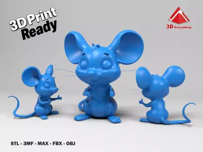 Cartoon mouse figure 3D print model
