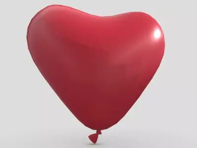 Balloon Heart Low-poly 3D model