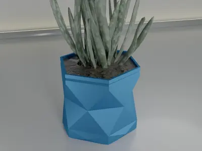 pot plant succulent 16 3D print model