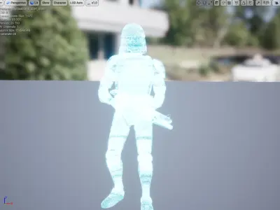 Unreal engine hologram effect 3D print model