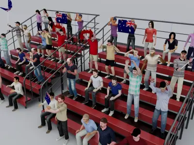  Bleachers Low-poly 3D model