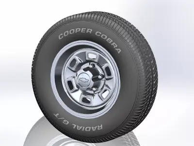 Wheels for scale model of Chevy Nova 75 14inch 3D print model