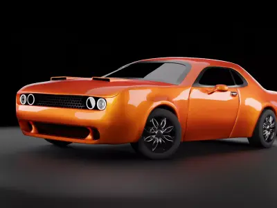 Dodge-challenger exterior Low-poly 3D model