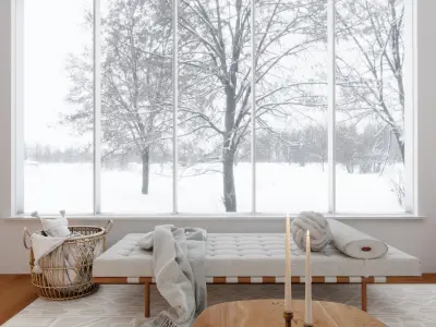 Winter Living Room Blender Scene 3D model