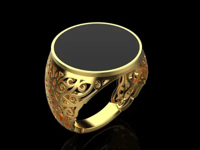 mens signet ring  3D print model