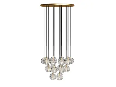 Cristal Round Cluster Chandelier 3D model