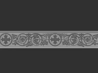 cornice moulding church decor cornice wooden-marble 3D model