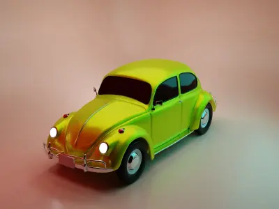 volkswagen beetle car model vintage car 3D model