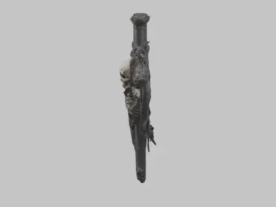Gothic Skeleton Black Cross Low-poly 3D model