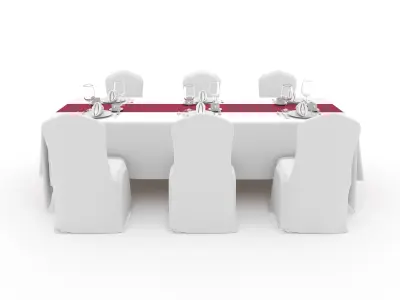 Banquet Table and Chair 96 3D model