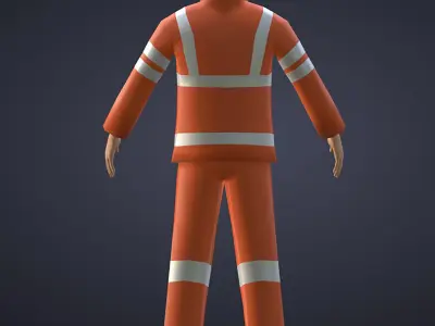 Lowpoly Electric Engineer Low-poly 3D model