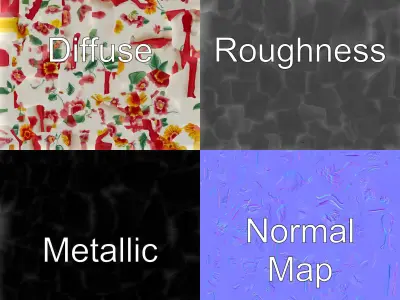 Vintage Floral Embroidered Pillow Cover model pack Low-poly 3D model