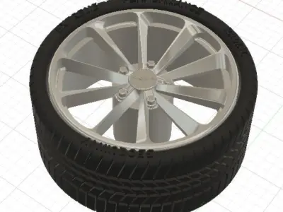 TSW Aileron Wheels with Tires and Brakes for 3D Print 3D print model