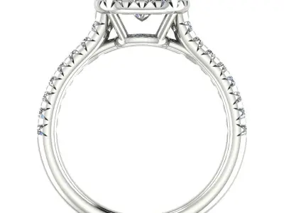 Cushion Cut Engagement Ring 3D print model