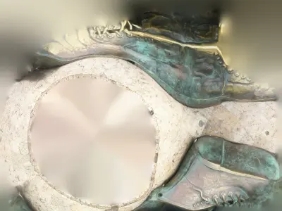 Modelo 3D de monumento a los Zapatos viejos Cartagena Colombia Low-poly 3D model