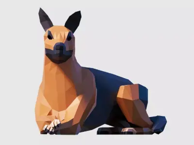 German Shepherd Low-poly 3D model