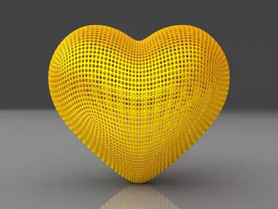 Perforated Heart Shape 3D Print Model 3D print model