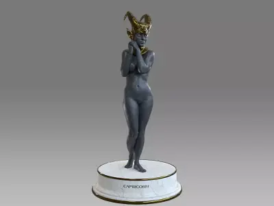 Zodiac Sign Female Capricorn Low-poly 3D model