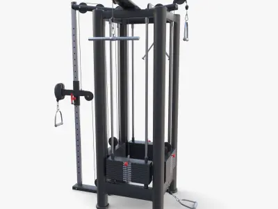 4 Station multi gym Low-poly 3D model