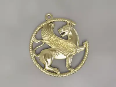 Brooch and Pendant of the Persian Griffin 3D print model