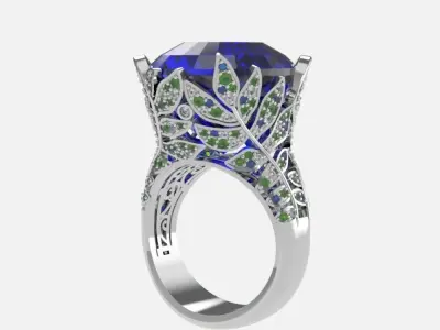 vintage  imperial ring side leaf  3D print model