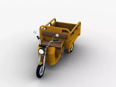 Electric Cargo Rickshaw Low-poly 3D model