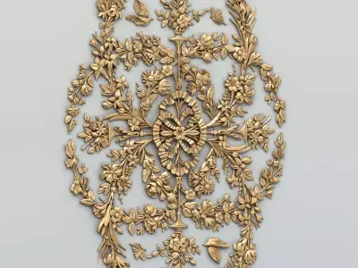 Carved decor central 034 3D model