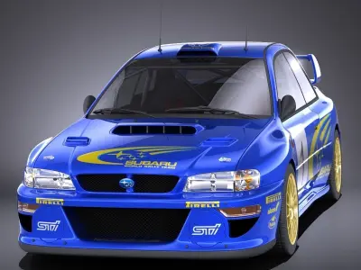 Subaru Impreza STI 22B WRC 1993-2000 VRAY 3D model