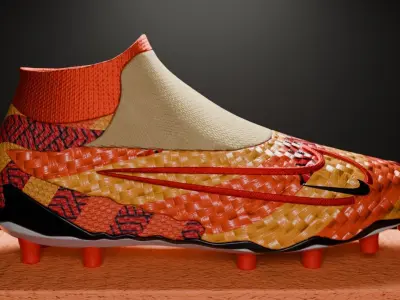 Nike orange boots 3D model