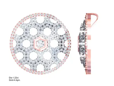 round diamond pendant 3D print model