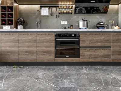 Kitchen Modern interior  0056 3D model