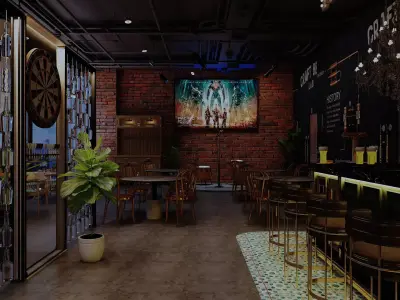 Restaurant and Bar 3D model