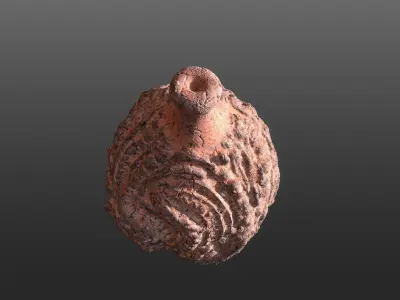 Serpe Terracotta Vase with Antique mandala 3D details 3D print model