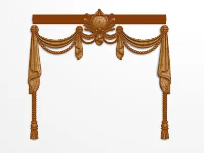 A woven curtain-shaped decor ready for CNC milling 3D model