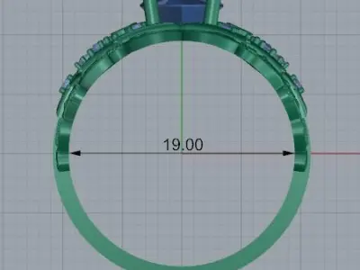 Female ring with marquise stone 3D print model