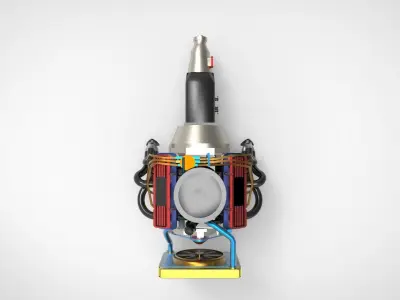 Pickup and SUV Truck Engine Low-poly 3D model