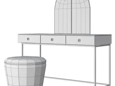 Toilet table 3d model Low-poly 3D model
